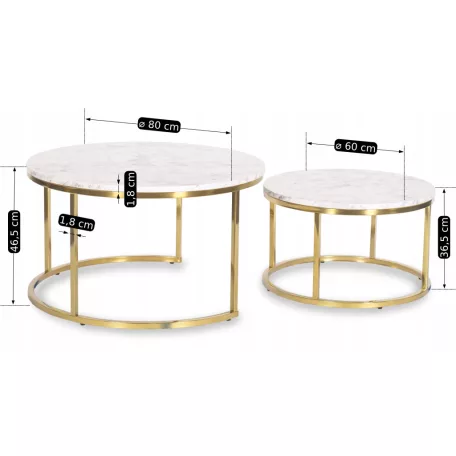OLIS MAX Arany Márvány Asztal Garnitúra