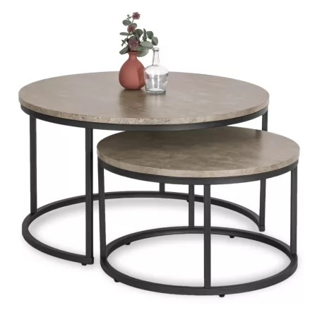 ROCKY MAX Beton/Fekete Asztal Garnitúra