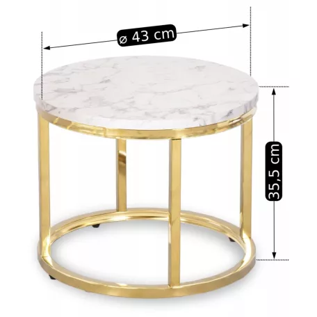 OLIS Arany Márvány Asztal Garnitúra