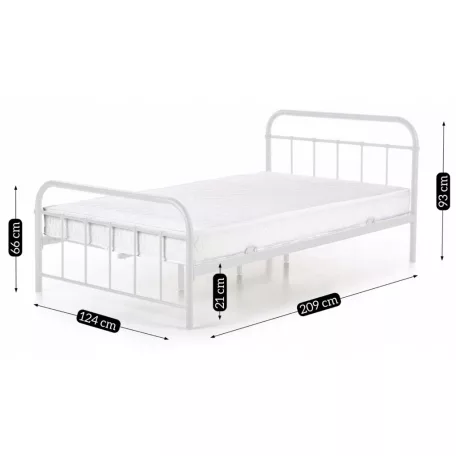 PABLO fém ágy 120x200 fehér