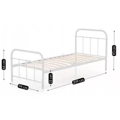PABLO fém ágy 90x200 fehér