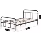 PABLO fém ágy 120x200 fekete