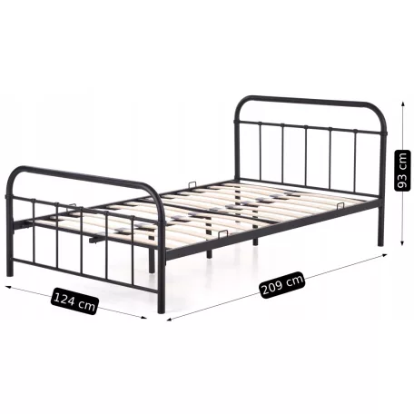 PABLO fém ágy 120x200 fekete