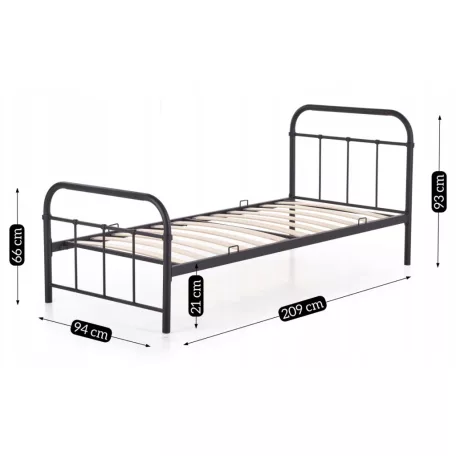 PABLO fém ágy 90x200 fekete