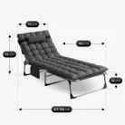 VENUS szürke kerti nyugágy kempingágy