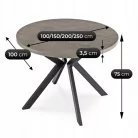 LUKAS Kihúzható asztal 100-250 cm Beton/Fekete