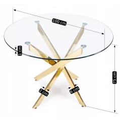 SALLO Üvegasztal 110 cm