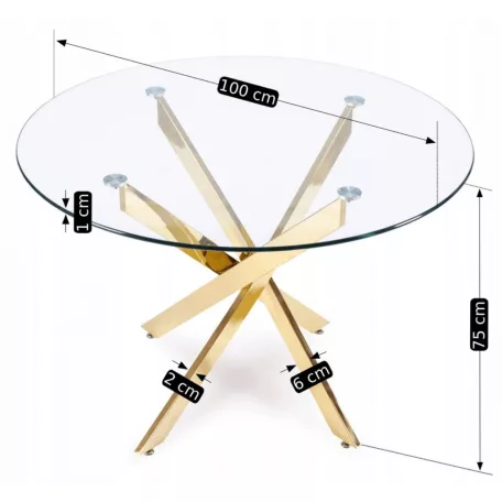 SALLO Üvegasztal 110 cm