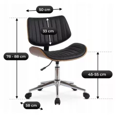 TEXAS Forgószék Fekete Ekobőr