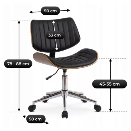 TEXAS Forgószék Fekete Ekobőr