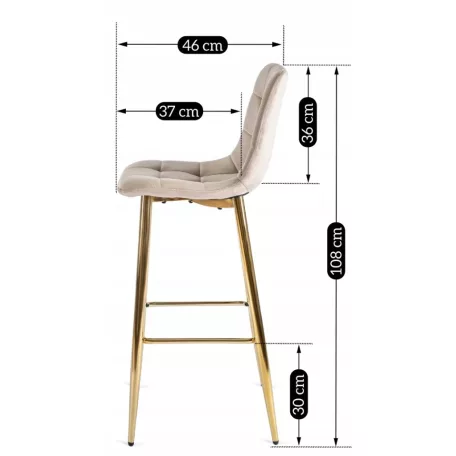 ARIEL Ekrü bársony szék