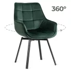 LUNA zöld bársony forgószék