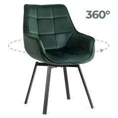 LUNA zöld bársony forgószék