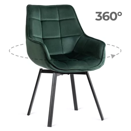 LUNA zöld bársony forgószék