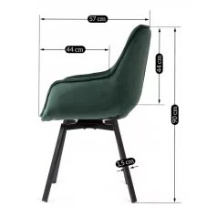 LUNA zöld bársony forgószék