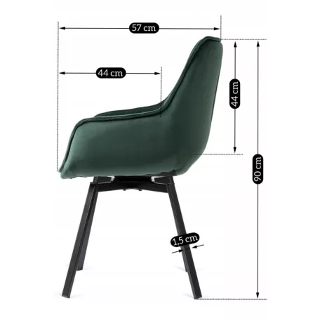 LUNA zöld bársony forgószék