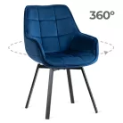 LUNA sötétkék bársony forgószék