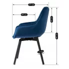 LUNA sötétkék bársony forgószék