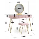 SANDY Fésülködőasztal Rózsaszín/Arany