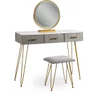 SANDY Fésülködőasztal Szürke/Arany