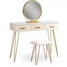 SANDY Fésülködőasztal Krém/Arany