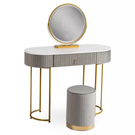 SARAH Fésülködőasztal Szürke/Arany