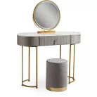 ASHLEY Fésülködőasztal Szürke/Arany