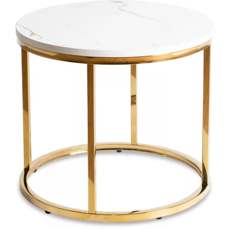 CLIFF asztal, fehér márvány/arany