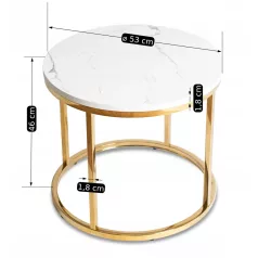 CLIFF asztal, fehér márvány/arany