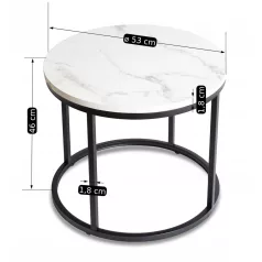CONNY asztal, fehér márvány/fekete