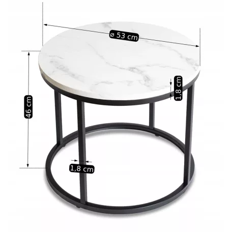 CONNY asztal, fehér márvány/fekete