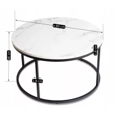 CONNY MAX Asztal Fehér Márvány/Fekete