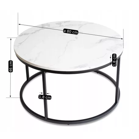 CONNY MAX Asztal Fehér Márvány/Fekete