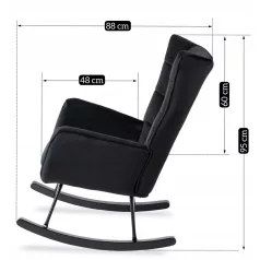 JACKSON fekete bársony hintaszék