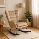 JACKSON bézs bársony hintaszék