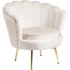 ANGEL krémszínű bársonyfotel