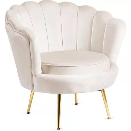 ANGEL krémszínű bársonyfotel