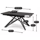 MAXIME kerámia kihúzható asztal 160-240 cm fekete márvány