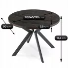 LUKAS Kihúzható Asztal 100-250 cm Fekete