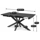 BRUNO Kerámia Kihúzható Asztal 160-240 cm Fekete