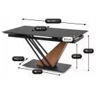 REX kerámia kihúzható asztal 160-220 cm fekete márvány/diófa