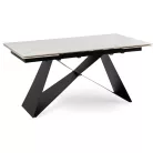 VICTOR Kerámia Kihúzható Asztal 160-240 cm Fehér Márvány/Fekete