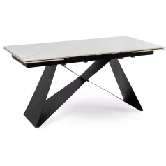   VICTOR Kerámia Kihúzható Asztal 160-240 cm Fehér Márvány/Fekete