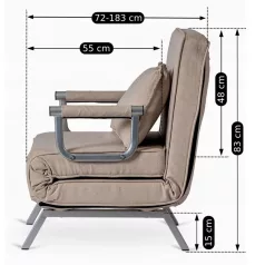 BART bézs színű dönthető fotel