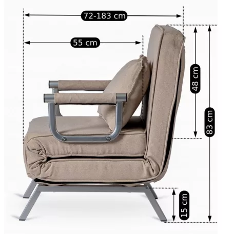 BART bézs színű dönthető fotel