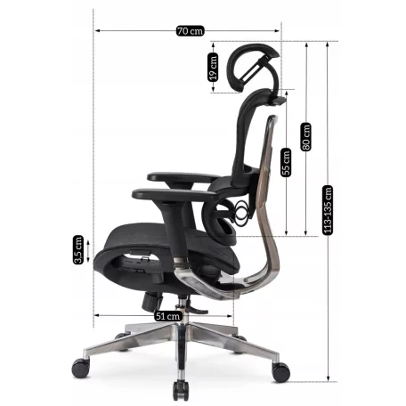 NINO ergonomikus fekete forgószék