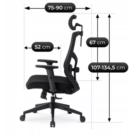 BENTO ergonomikus fekete forgószék
