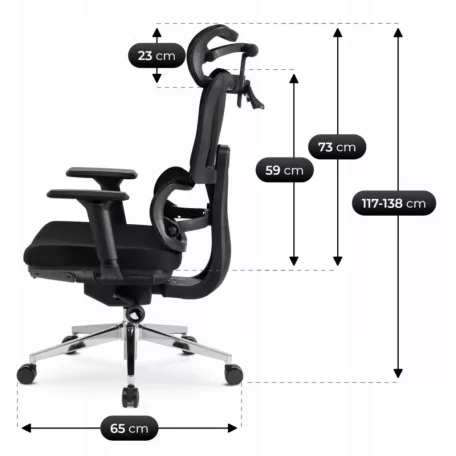 DELSIN ergonomikus fekete forgószék