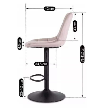 ARCOS 2 Rózsaszín Bársony Szék
