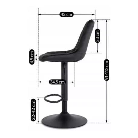 ARCOS 2 fekete bársony szék